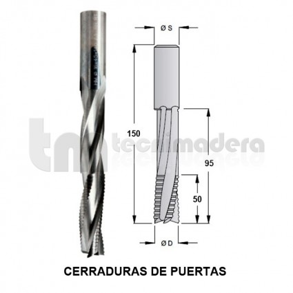 276-H4 - Helicoidal positivo - 3 cortes "dentados", para cerraduras