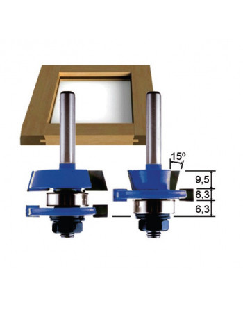 284/74 - Jgo. ventana con bisel, de 22 mm.