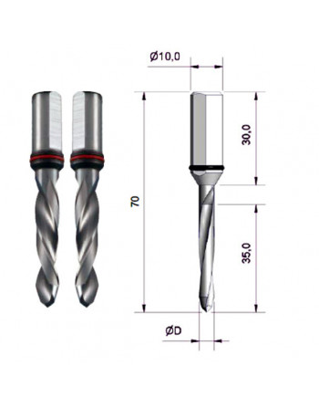Agujero pasante - 70 LT - maciza MD