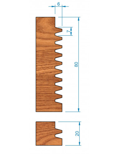 214 - Cuchillas 214-1 de 74x24x2 mm.