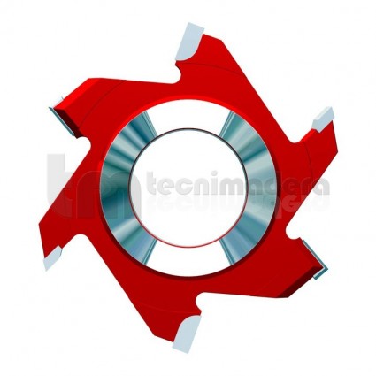 Fresa MD ranuras, 2 cortes y 4 precortadores